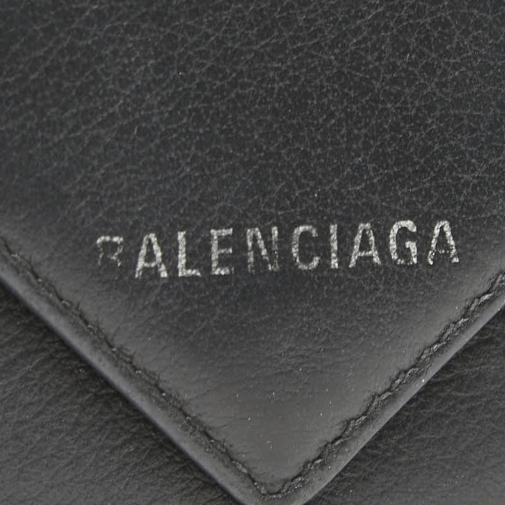 Balenciaga Paper Wallet Tri fold Compact Black Leather - Picture 6 of 6